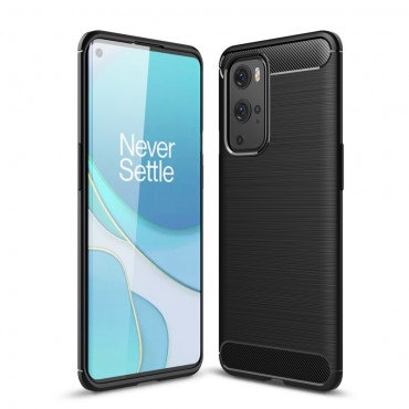 TPU gel ovitek "Brushed Carbon" za OnePlus 9 Pro - črn