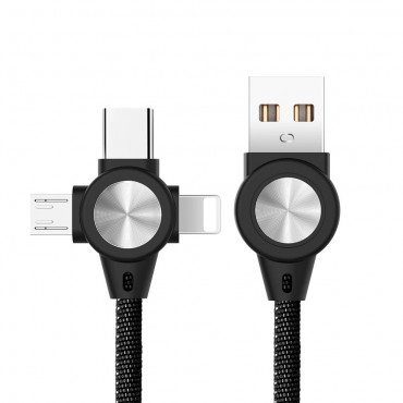 3v1 pleten kabel "Power Charge" za polnjenje več naprav hkrati 3v1 pleten kabel "Power Charge" za polnjenje več naprav hkrati