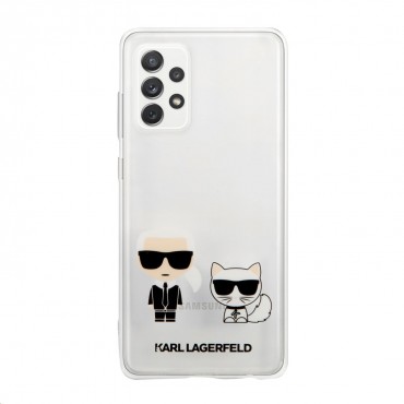 Originalen ovitek Karl Lagerfeld "Karl & Choupette" za Samsung Galaxy A72 / Galaxy A72 5G - prozoren