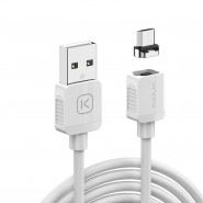 Polnilni kabel "Charge and Shine" z Micro USB magnetno glavo 2A - 1m - bel