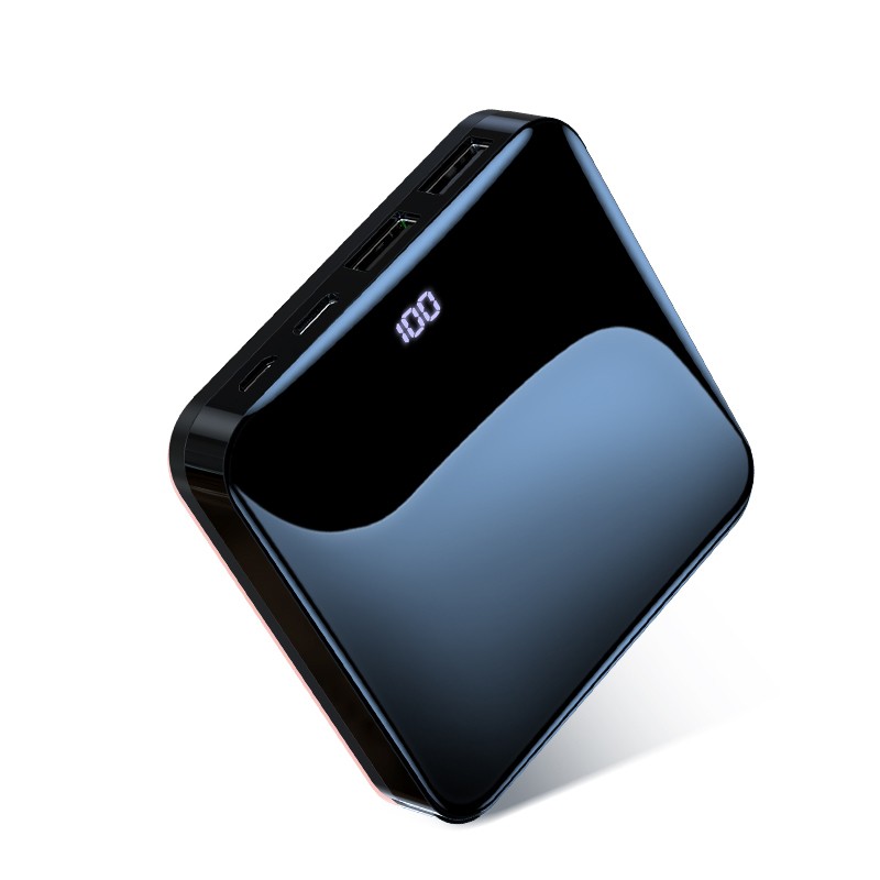 Majhen in priročen power bank "Art" z dvema USB polnilnima izhodoma - 10000 mAh - črn