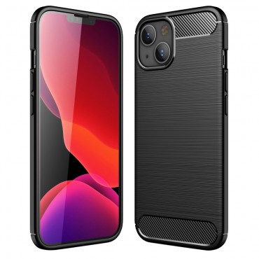 TPU gel ovitek "Brushed Carbon" za iPhone 13 - črn TPU gel ovitek "Brushed Carbon" za iPhone 13 - črn