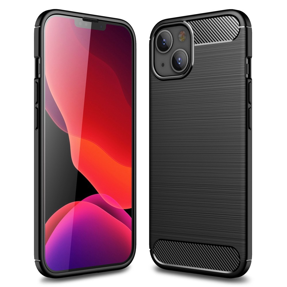 TPU gel ovitek "Brushed Carbon" za iPhone 13 Mini - črn