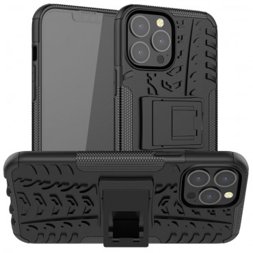 Hibriden TPU gel ovitek "Tough" za iPhone 13 Pro Max - črn Hibriden TPU gel ovitek "Tough" za iPhone 13 Pro Max - črn