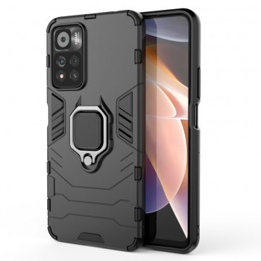 Robusten ovitek "Impact X Ring" za Xiaomi Redmi Note 11T 5G / Note 11S 5G / Poco M4 Pro 5G - črn