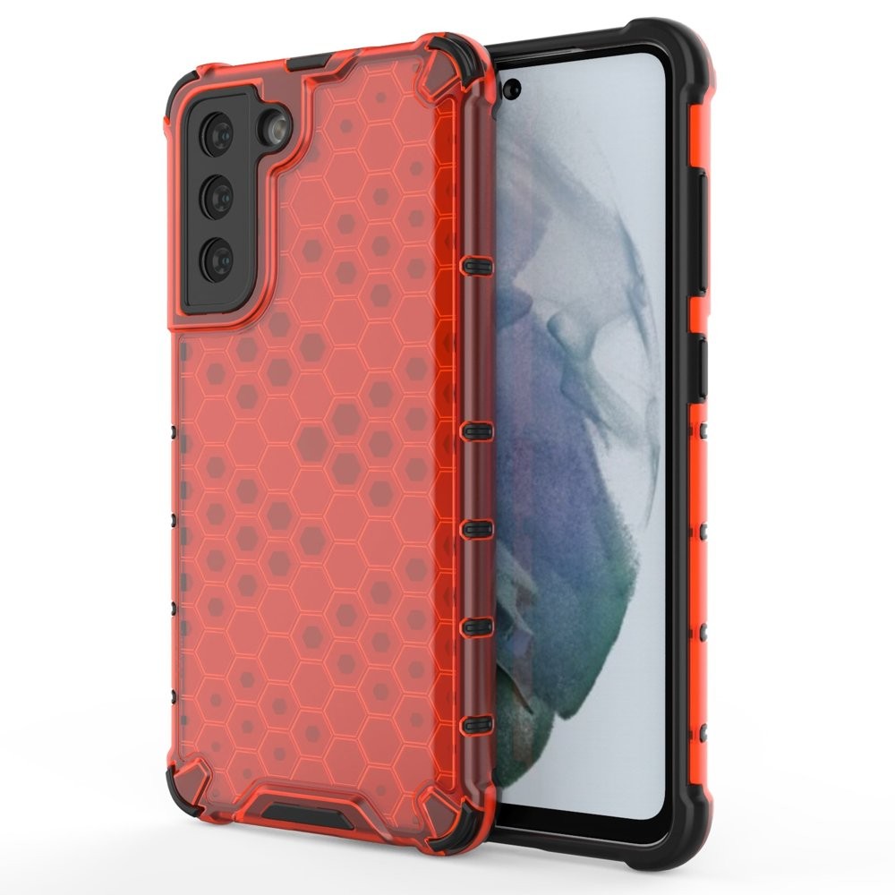 TPU gel ovitek "Honeycomb" za Samsung Galaxy S21 FE 5G - rdeč