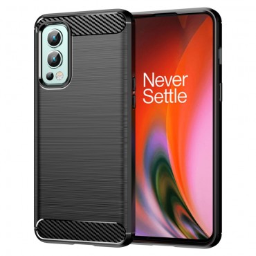 TPU gel ovitek "Brushed Carbon" za OnePlus Nord 2 5G - črn