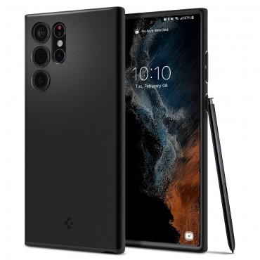 Ovitek Spigen "Thin Fit" za Samsung Galaxy S22 Ultra - black