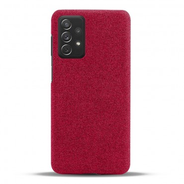Hibriden ovitek "Cloth Hardcase" za Samsung Galaxy A73 5G - rdeč