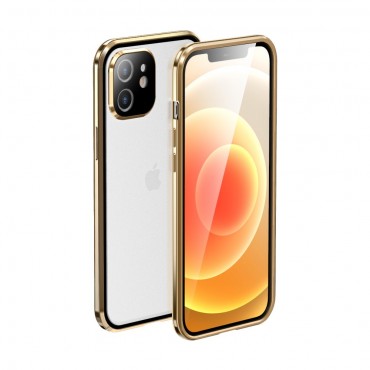 Magnetni Full-body ovitek "Stronghold" za iPhone 12 / iPhone 12 Pro - zlate barve