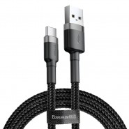 USB-C pleten kabel Baseus "Cafule" 2A - 3m - črno-siv