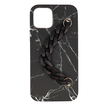Silikonski ovitek za iPhone 11 Pro "Black Marble" z zapestnico za prenašanje
