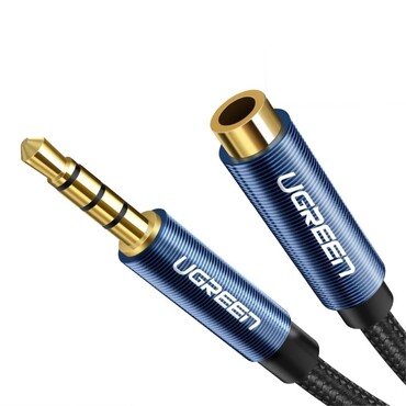 Audio 3.5 mm male to female AUX kabel "Ugreen" - 0.5m - črn
