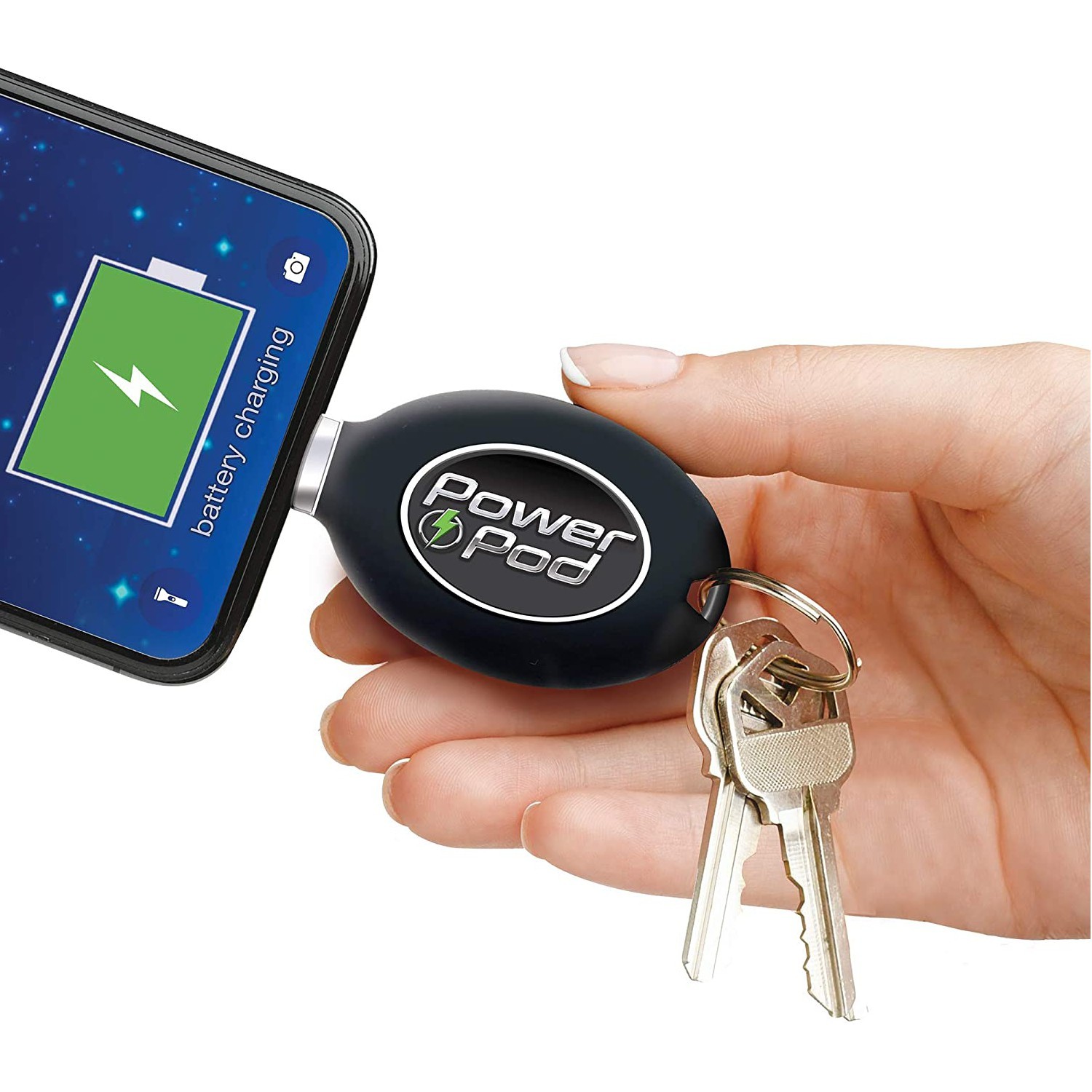 Power bank "PowerPod" za polnjenje naprav z Micro USB polnilnim priključkom v nujnem primeru, ki se natakne na obesek za ključe - 800 mAh