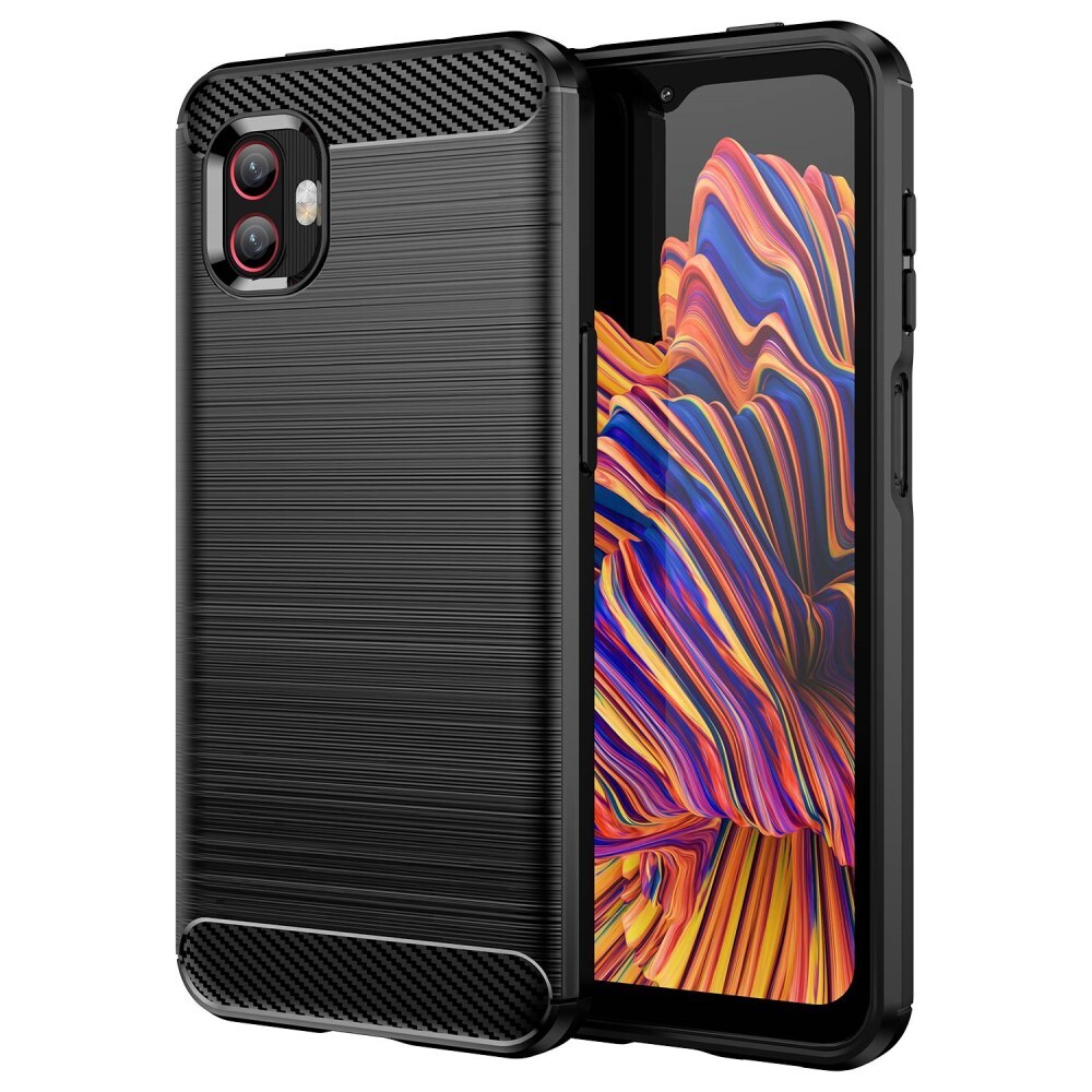 TPU gel ovitek "Brushed Carbon" za Samsung Galaxy Xcover 6 Pro - črn