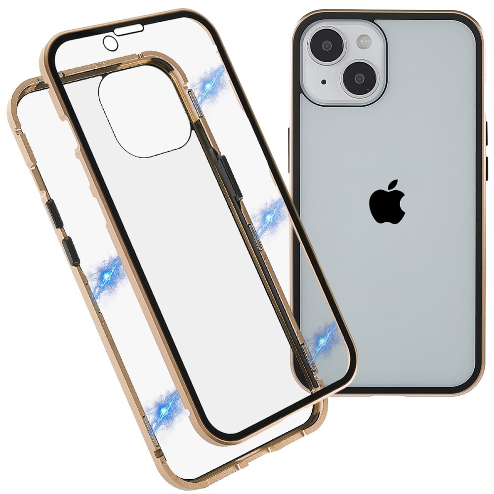 Magnetni Full-body ovitek "Stronghold" za iPhone 14 - zlate barve