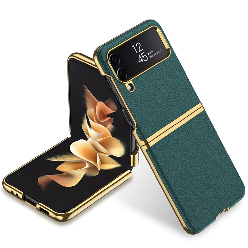 Premium hibridni ovitek "Golden Litchi" za Samsung Galaxy Z Flip4 - zelen