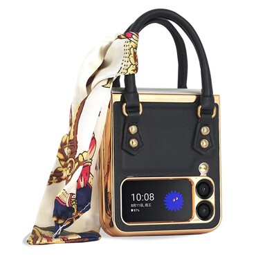 Premium ovitek "Handbag Style" za Samsung Galaxy Z Flip4 - črn