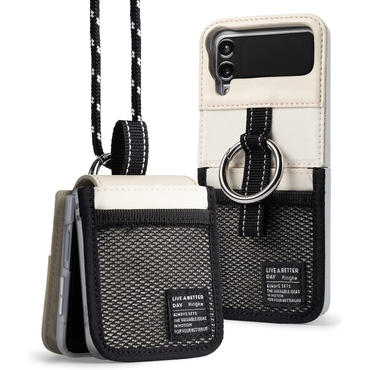 Etui Ringke "Signature Mesh Pocket" za Samsung Galaxy Z Flip4 - ivory