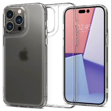 Ovitek iz kaljenega stekla Spigen "Quartz Hybrid" za iPhone 14 Pro Max - matte clear