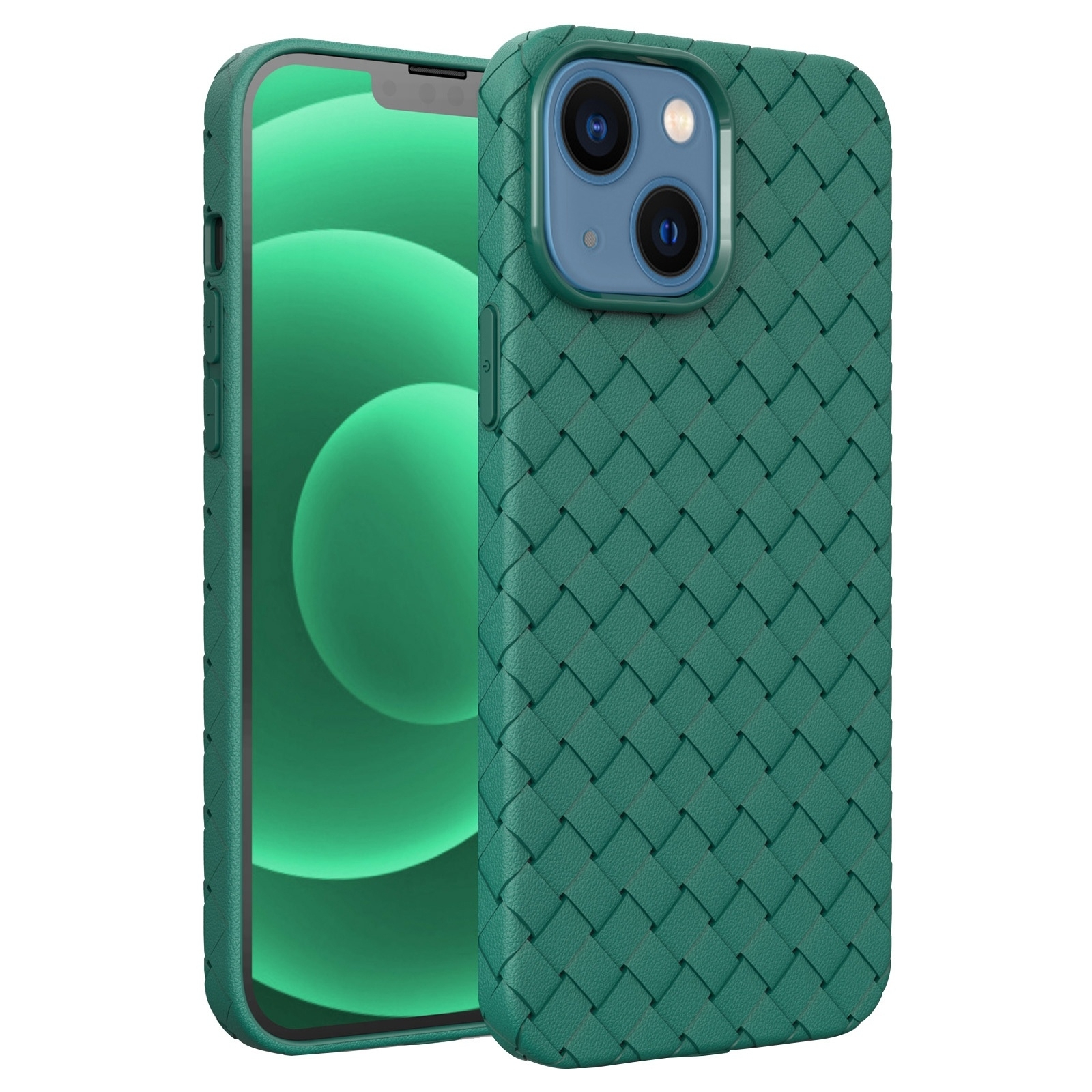 TPU gel ovitek "Woven Template" za iPhone 14 Plus - zelen
