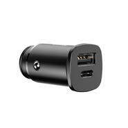 Avtopolnilec Baseus "Square" 30W z USB-C in USB-A polnilnima izhodoma ter standardi hitrega polnjenja - črn