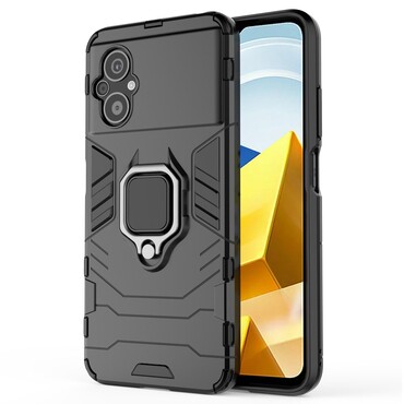 Robusten ovitek "Impact X Ring" za Xiaomi Poco M5 - črn