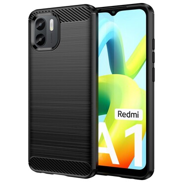 TPU gel ovitek "Brushed Carbon" za Xiaomi Redmi A1 / Redmi A2 - črn