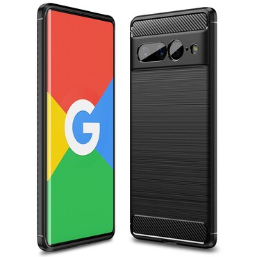 TPU gel ovitek "Brushed Carbon" za Google Pixel 7 Pro - črn