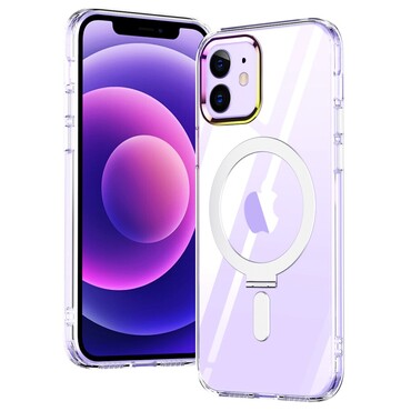 Hibridni ovitek "MagCase" z magnetom in stojalom za brezžično polnjenje MagSafe za iPhone 12 - prozoren