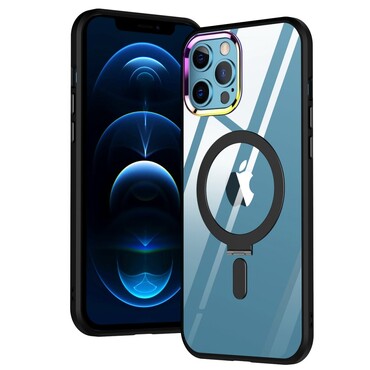 Hibridni ovitek "MagCase" z magnetom in stojalom za brezžično polnjenje MagSafe za iPhone 12 Pro - črn