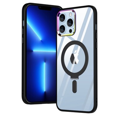 Hibridni ovitek "MagCase" z magnetom in stojalom za brezžično polnjenje MagSafe za iPhone 13 Pro - črn