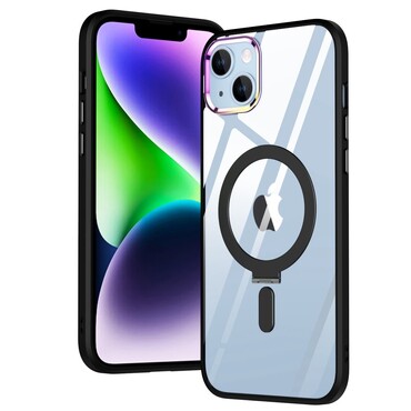 Hibridni ovitek "MagCase" z magnetom in stojalom za brezžično polnjenje MagSafe za iPhone 14 Plus - črn