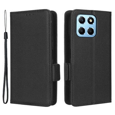 Etui "Litchi Wallet" za Honor X6 / Honor X8 5G / Honor 70 Lite - črn