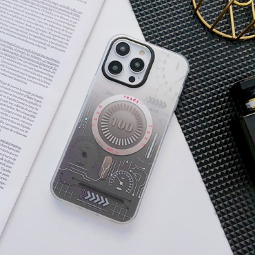 Hibridni ovitek "Circuit MagSafe" za iPhone 13 Pro - siv