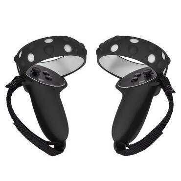 Silikonski ovitek z nastavljivim trakom za Oculus Quest 2 kontroler - črn Silikonski ovitek z nastavljivim trakom za Oculus Quest 2 kontroler - črn