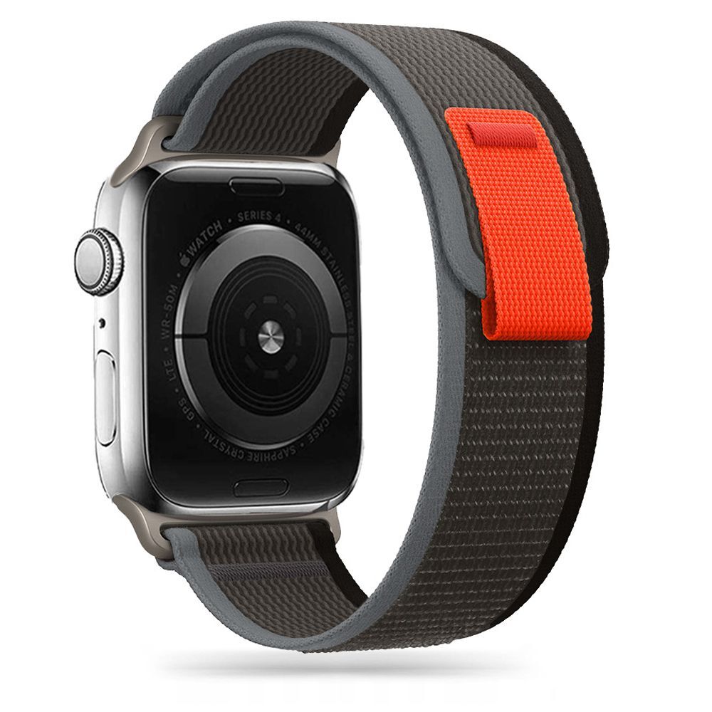 Nadomestni pas za uro Apple Watch (42 / 44 / 45 / 49 mm) "Nylon" - black orange