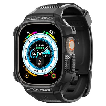 Ovitek in pas za uro Spigen "Rugged Armor Pro" za Apple Watch Ultra (49mm) - black Ovitek in pas za uro Spigen "Rugged Armor Pro" za Apple Watch Ultra (49mm) - black