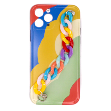 Silikonski ovitek za iPhone 12 Pro Max "Rainbow" z zapestnico za prenašanje Silikonski ovitek za iPhone 12 Pro Max "Rainbow" z zapestnico za prenašanje