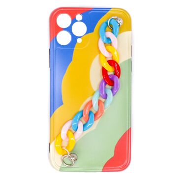 Silikonski ovitek za iPhone 11 Pro Max "Rainbow" z zapestnico za prenašanje