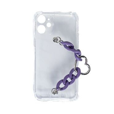 Silikonski ovitek za iPhone 12 "Purple Lolly" z zapestnico za prenašanje