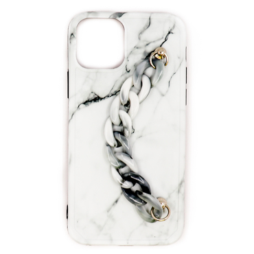 Silikonski ovitek za iPhone 11 Pro Max "Marble White" z zapestnico za prenašanje