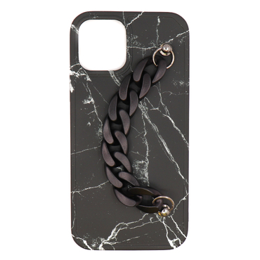 Silikonski ovitek za iPhone 11 Pro Max "Black Marble" z zapestnico za prenašanje