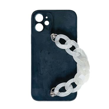 Silikonski ovitek za iPhone 12 "Black" z zapestnico za prenašanje