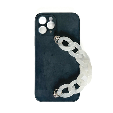 Silikonski ovitek za iPhone 11 Pro Max "Black" z zapestnico za prenašanje