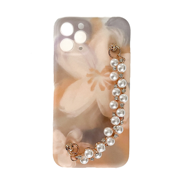 Silikonski ovitek za iPhone 11 Pro Max "Caramel Pearl" z zapestnico za prenašanje