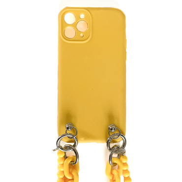 Silikonski ovitek za iPhone 11 Pro Max "Canary" z zapestnico za prenašanje - yellow
