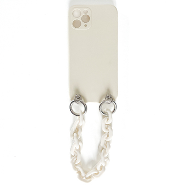 Silikonski ovitek za iPhone 11 "Canary" z zapestnico za prenašanje - white