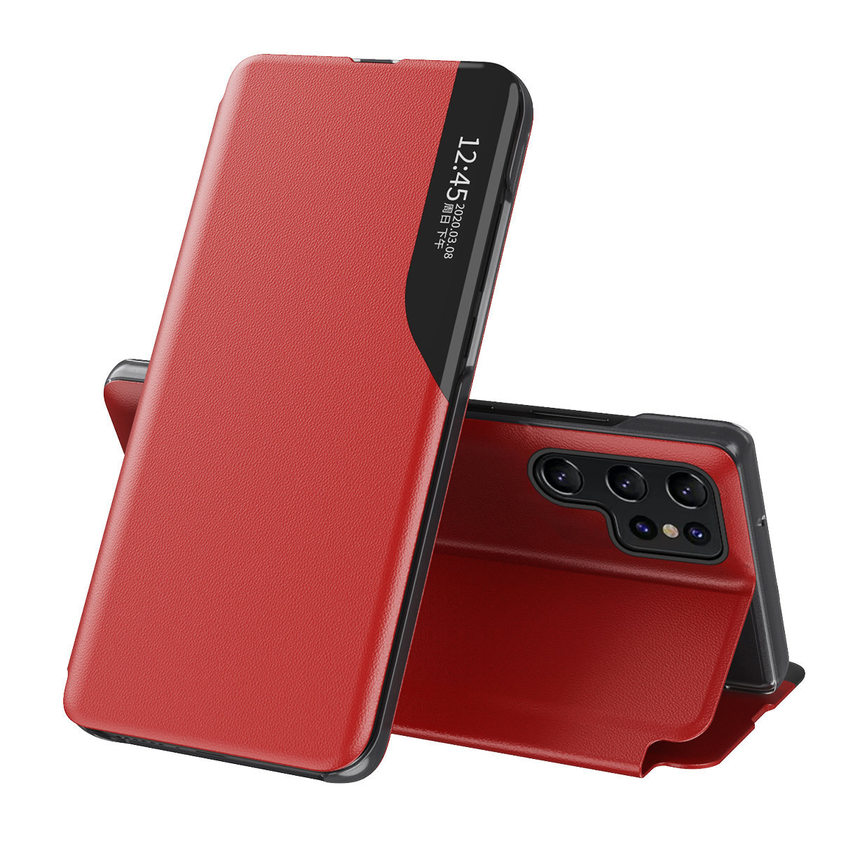 Etui "Edge View" za Samsung Galaxy S23 Ultra - rdeč