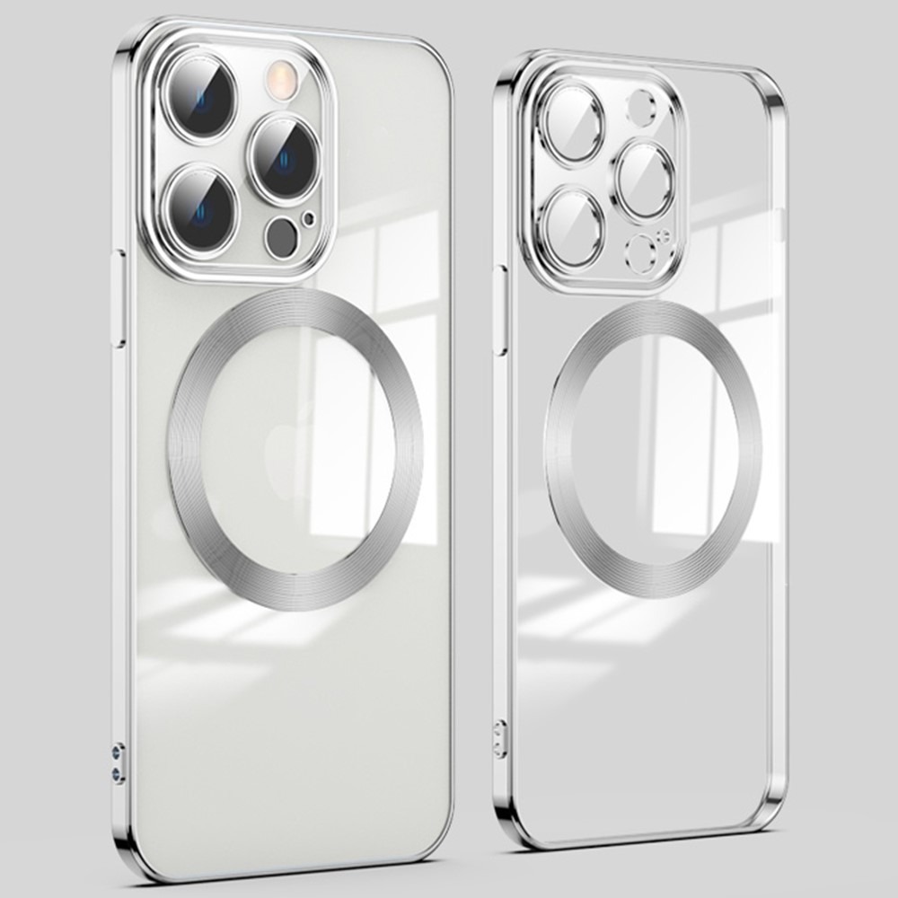 Hibridni ovitek "MagProtect" z zaščito zadnje kamere in magnetom MagSafe za iPhone 13 Pro - silver